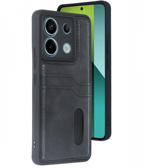 Xiaomi Redmi Note 13 Pro 5G Kılıf Sara Kartvizitli Deri Kılıf