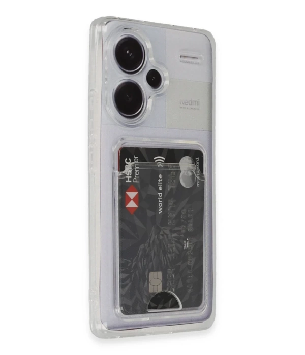 Newface Xiaomi Redmi Note 13 Pro Plus Kılıf Kart Şeffaf Silikon - Şeffaf