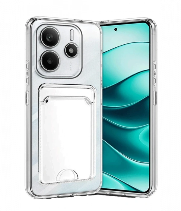 Newface Xiaomi Redmi Note 14 4G Kılıf Kart Şeffaf Silikon - Şeffaf