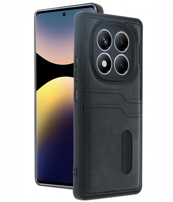 Xiaomi Redmi Note 14 Pro 5G Kılıf Sara Kartvizitli Deri Kılıf