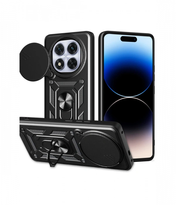 Newface Xiaomi Redmi Note 14 Pro Plus Kılıf Pars Lens Yüzüklü Silikon