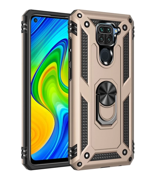 Newface Xiaomi Redmi Note 9 Kılıf Sofya Yüzüklü Silikon Kapak