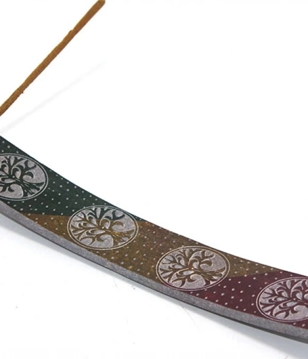 Obsidian Taşı Hayat Ağacı Tasarımı Kayık Tütsülük Ksk2218