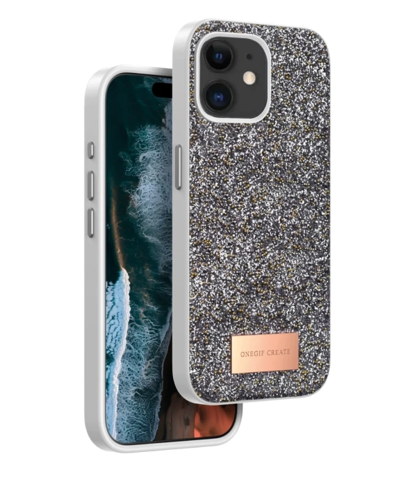 Onegif iPhone 11 Bright Simli Kapak - Gümüş