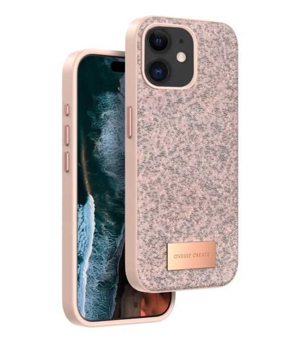 Onegif iPhone 11 Bright Simli Kapak - Pembe