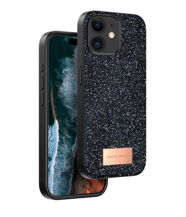 Onegif iPhone 11 Bright Simli Kapak - Siyah