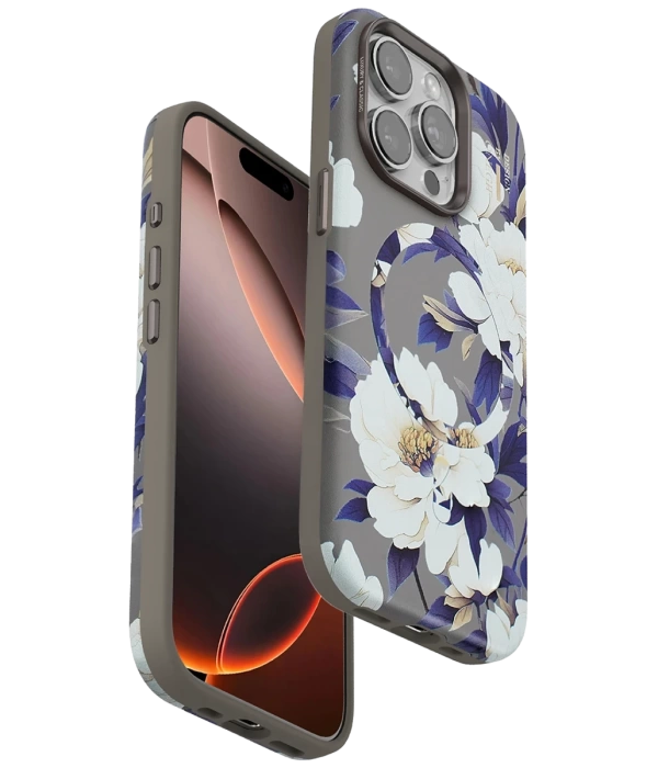 Onegif iPhone 14 Pro Flower Series Magsafe Kapak - Gri