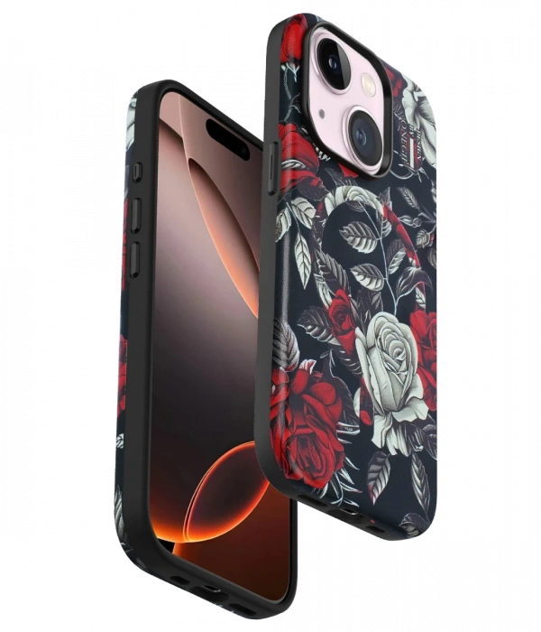 Onegif iPhone 15 Flower Series Magsafe Kapak - Siyah