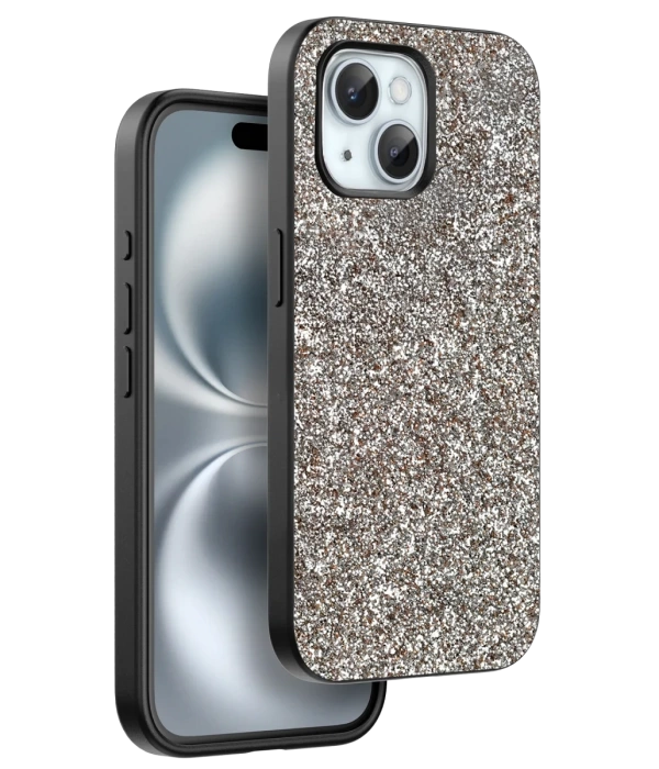 Onegif iPhone 15 Plus Bright Simli Kapak - Gold