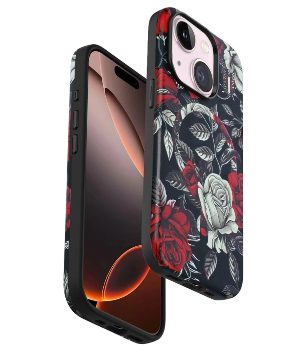 Onegif iPhone 15 Plus Flower Series Magsafe Kapak - Siyah