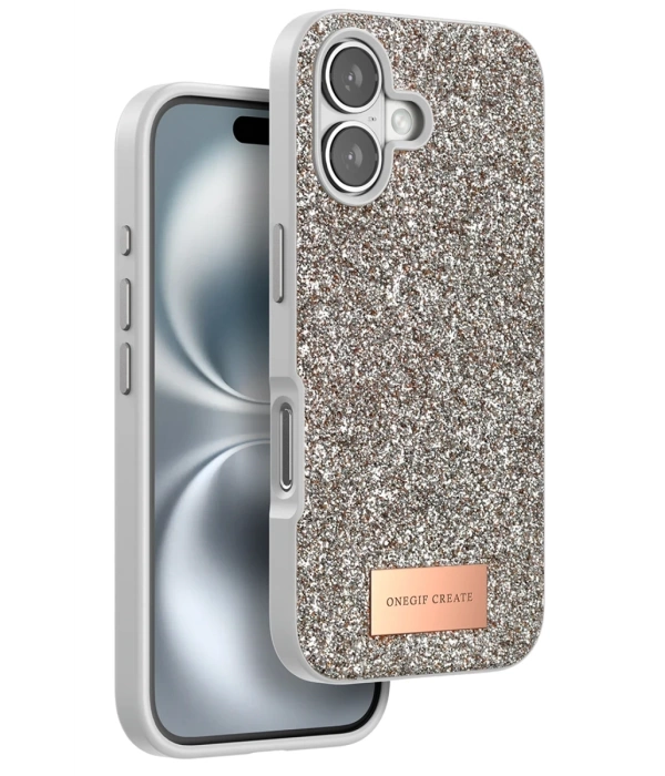 Onegif iPhone 16 Bright Simli Kapak - Gold