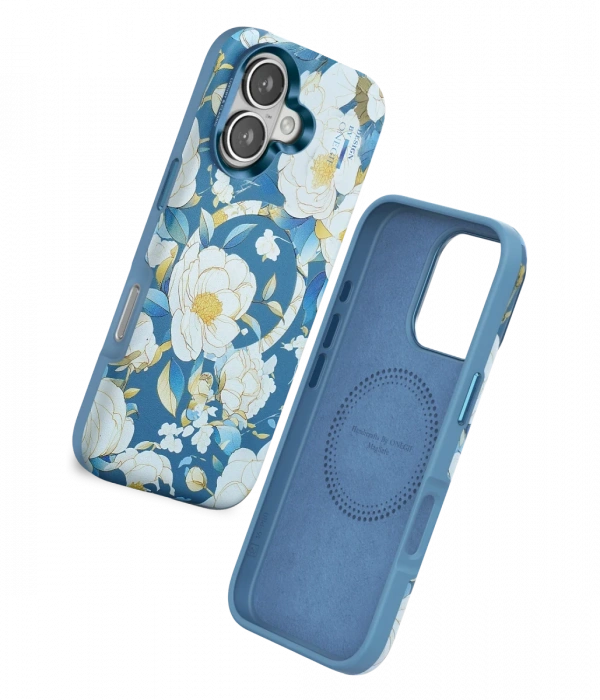 Onegif iPhone 16 Flower Series Magsafe Kapak - Mavi
