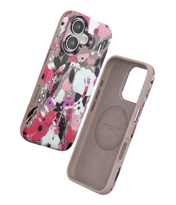 Onegif iPhone 16 Flower Series Magsafe Kapak - Pembe