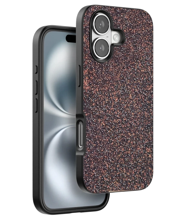 Onegif iPhone 16 Plus Bright Simli Kapak - Derin Mor
