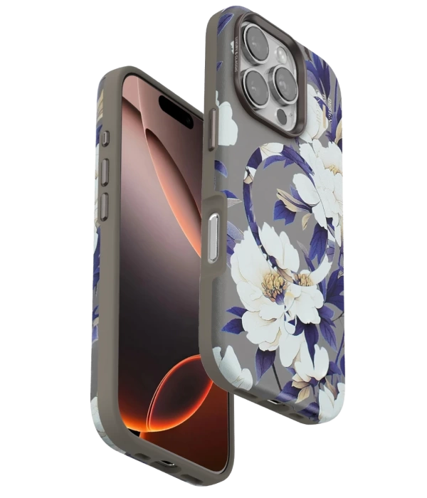 Onegif iPhone 16 Pro Max Flower Series Magsafe Kapak - Gri
