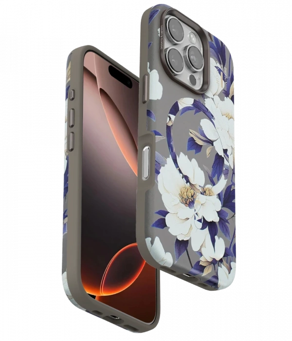 Onegif iPhone 16 Pro Max Flower Series Magsafe Kapak - Gri
