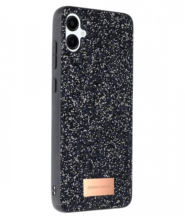 Onegif Samsung Galaxy A06 Bright Simli Kapak - Siyah