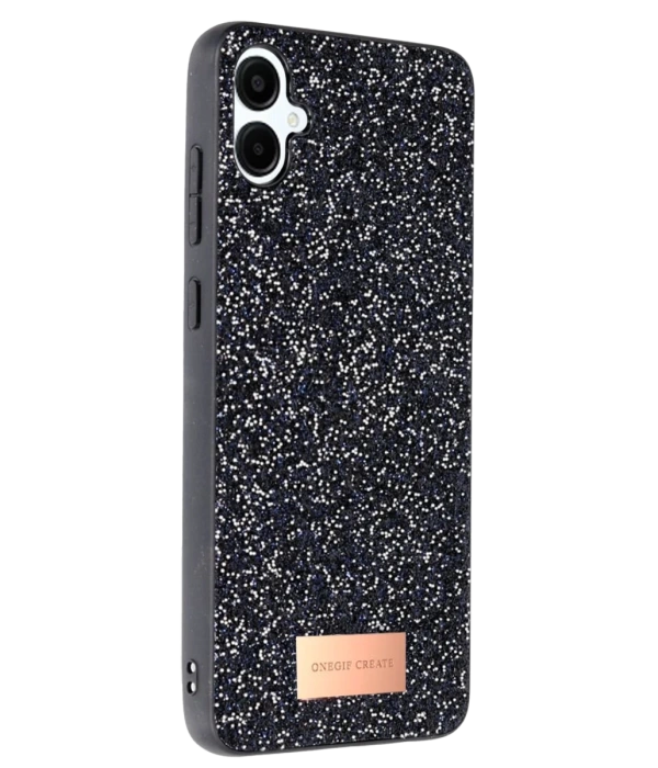 Onegif Samsung Galaxy A06 Bright Simli Kapak - Siyah