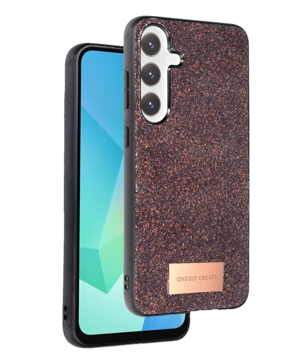 Onegif Samsung Galaxy S24 FE Bright Simli Kapak - Derin Mor