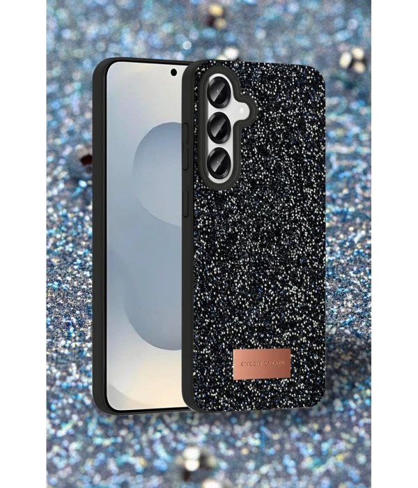 Onegif Samsung Galaxy S25 Bright Simli Kapak - Siyah