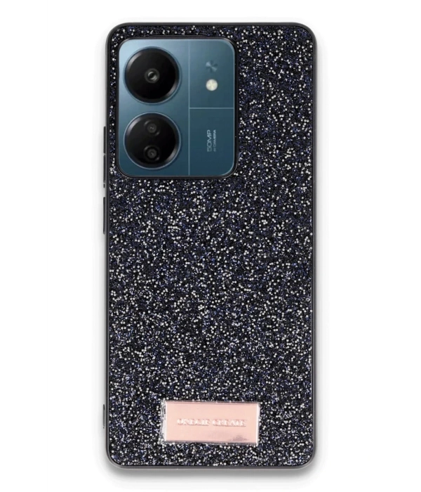 Onegif Xiaomi Redmi 13C Bright Simli Kapak - Siyah