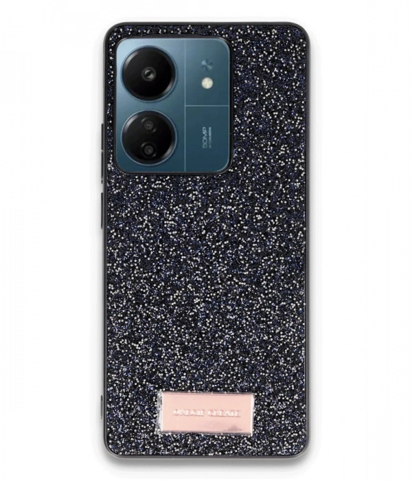 Onegif Xiaomi Redmi 13C Bright Simli Kapak - Siyah