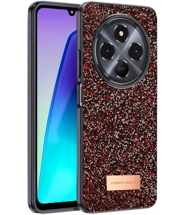 Onegif Xiaomi Redmi 14C Bright Simli Kapak - Derin Mor