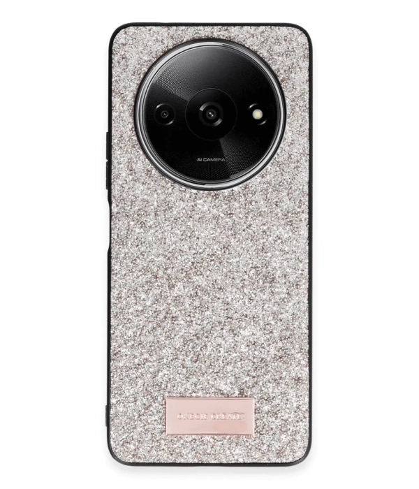 Onegif Xiaomi Redmi A3 4G Bright Simli Kapak - Gold