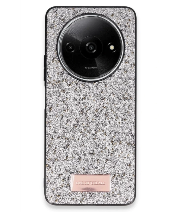 Onegif Xiaomi Redmi A3 4G Bright Simli Kapak - Gümüş