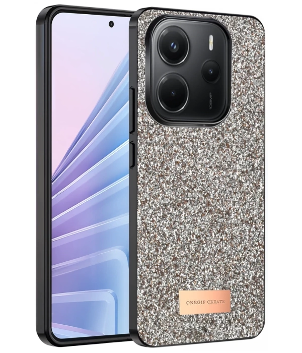 Onegif Xiaomi Redmi Note 14 4G Bright Simli Kapak - Gold