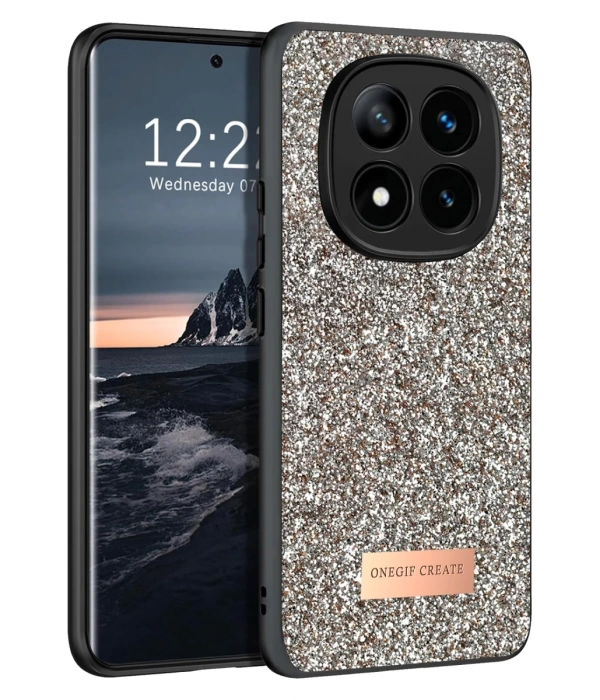Onegif Xiaomi Redmi Note 14 Pro 4G Bright Simli Kapak - Gold