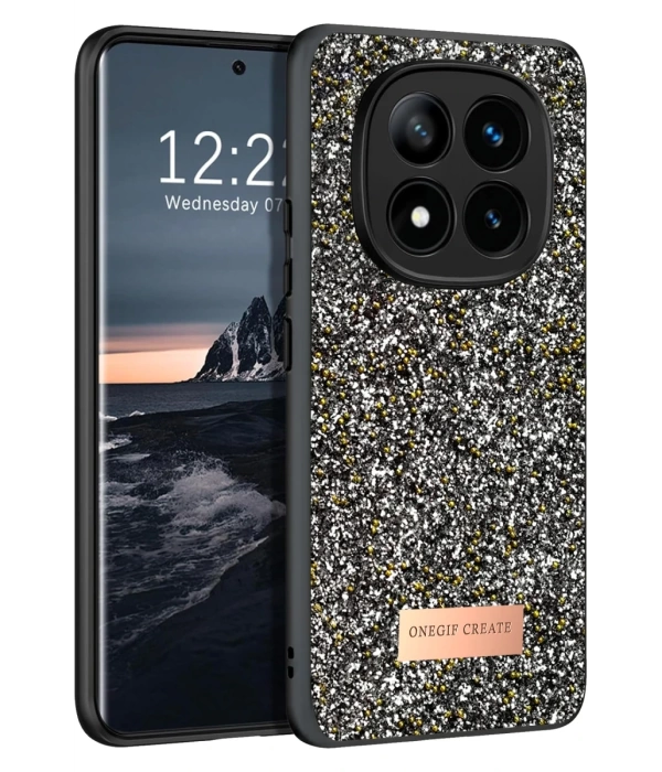 Onegif Xiaomi Redmi Note 14 Pro 4G Bright Simli Kapak - Gümüş