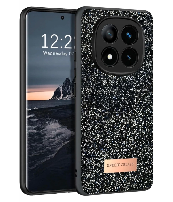 Onegif Xiaomi Redmi Note 14 Pro 4G Bright Simli Kapak - Siyah