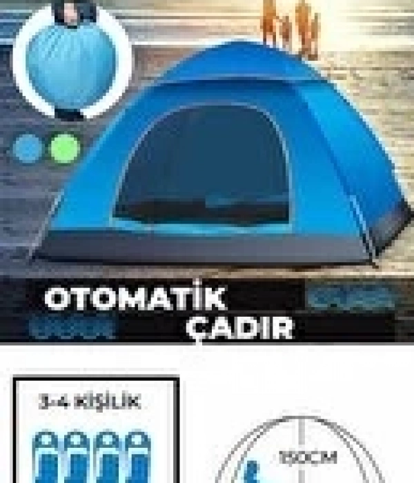 Otomatik Havada Açılan Su Geçirmez Çadır 4 Kişilik