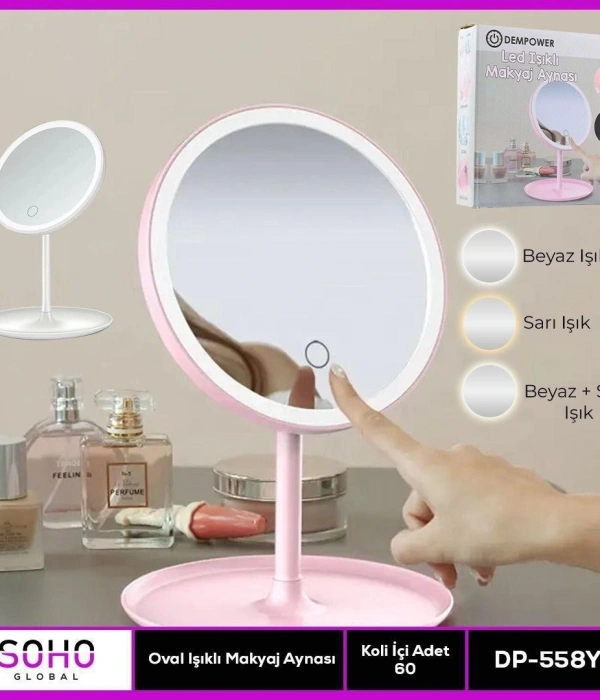 Oval Işıklı Makyaj Aynası