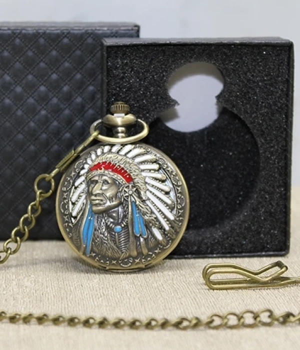 Özel Kutulu Kızılderili Köstekli Saat Alk4677