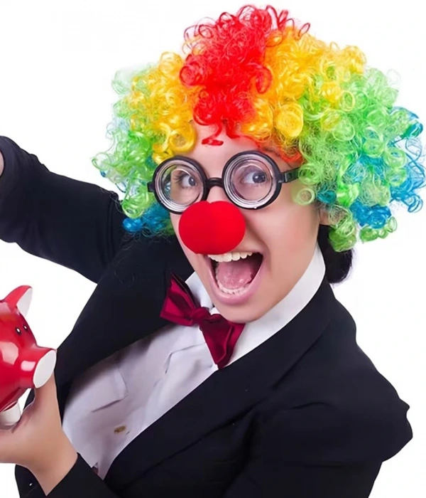 Palyaço Kostüm Aksesuar Seti 3’lü – Peruk Burun Gözlük