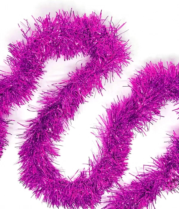 Parti İçin Mega Kalın Sim Süs 2 Metre Uzunluk 10 Cm Genişlik Fuşya İthal