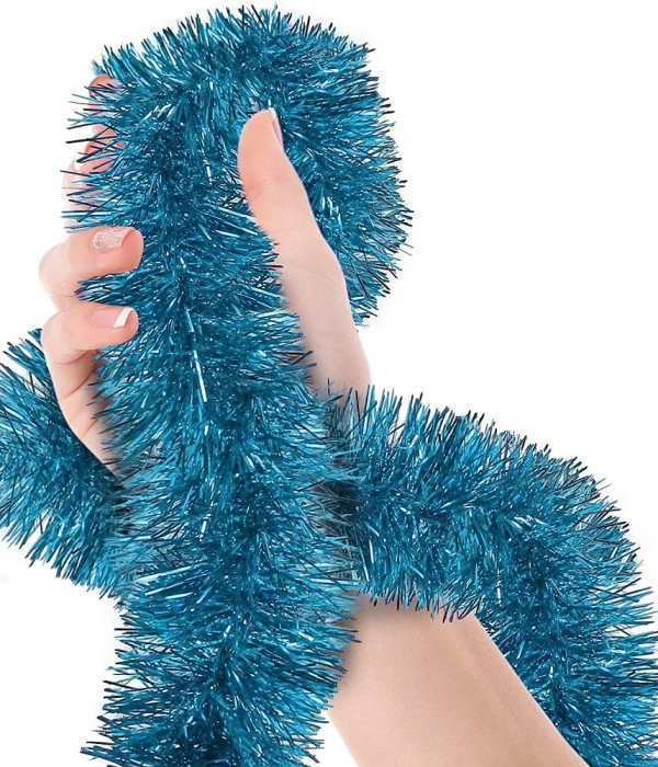 Parti İçin Sim Süs 2 Metre Uzunluk 8 Cm Genişlik Açık Mavi Renk İthal