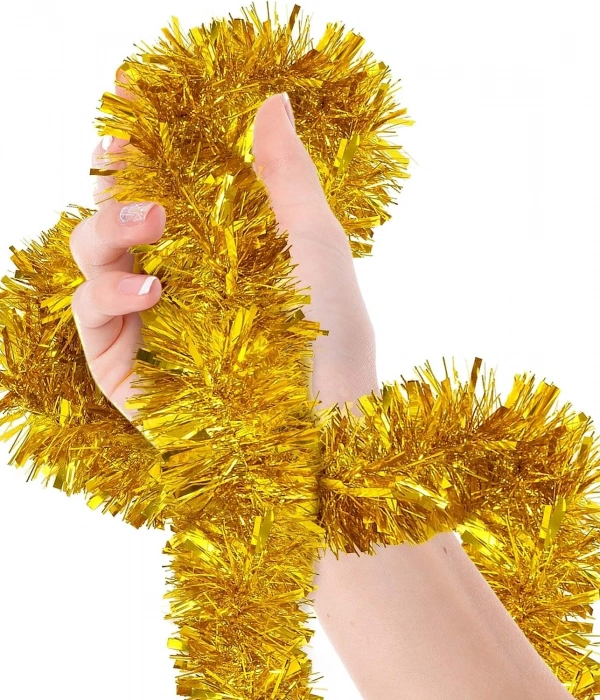 Parti İçin Sim Süs 2 Metre Uzunluk 8 Cm Genişlik Altın Renk İthal