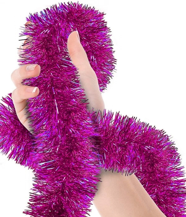 Parti İçin Sim Süs 2 Metre Uzunluk 8 Cm Genişlik Fuşya Renk İthal