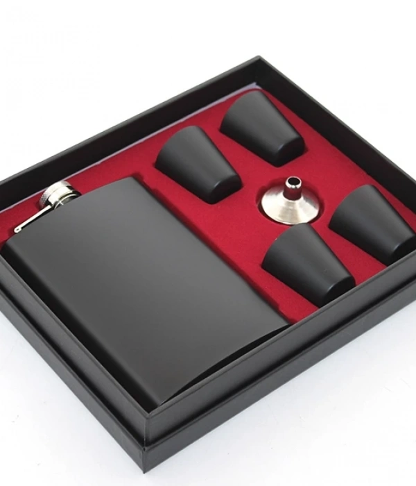 Paslanmaz Çelik 4 Shot Bardaklı Matara Seti Alk2669