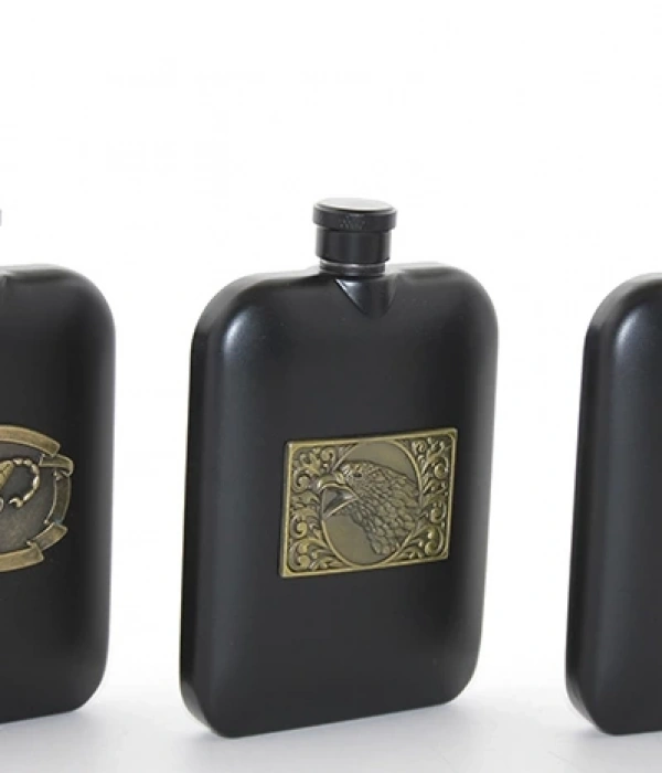 Paslanmaz Çelik Kabartmalı Tekli 6 Oz Matara Alk2666