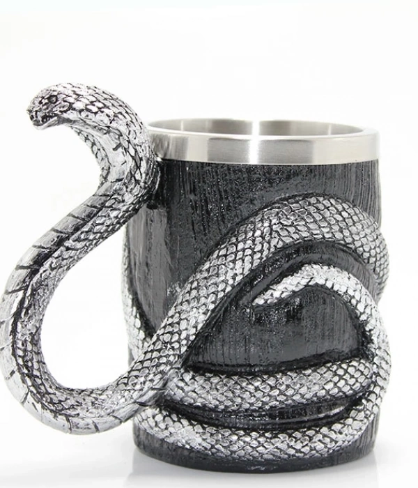 Paslanmaz Çelik Yılan Tasarımlı Kupa Bardak Alk1019