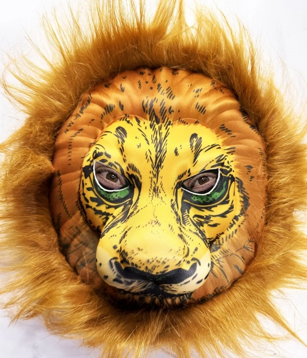 Peluş Aslan Maskesi Kahverengi Yeleli Mega Peluş 33 No