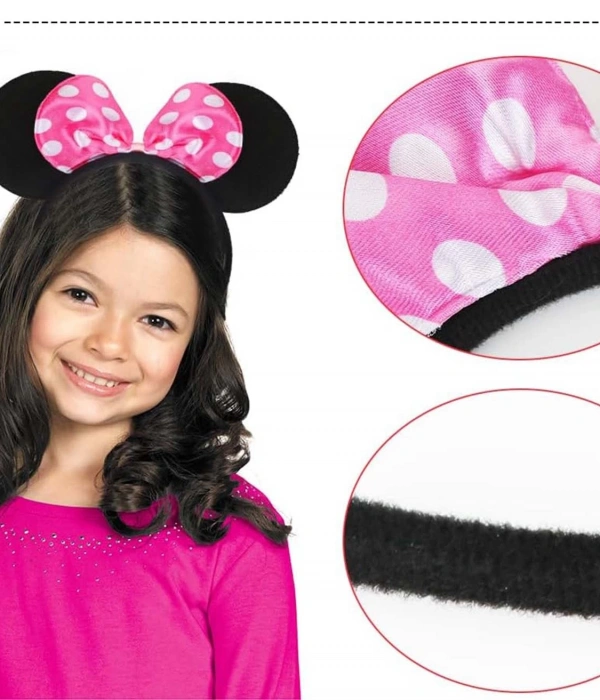 Pembe Fiyonklu Minnie Mouse Tacı Mini Kulak