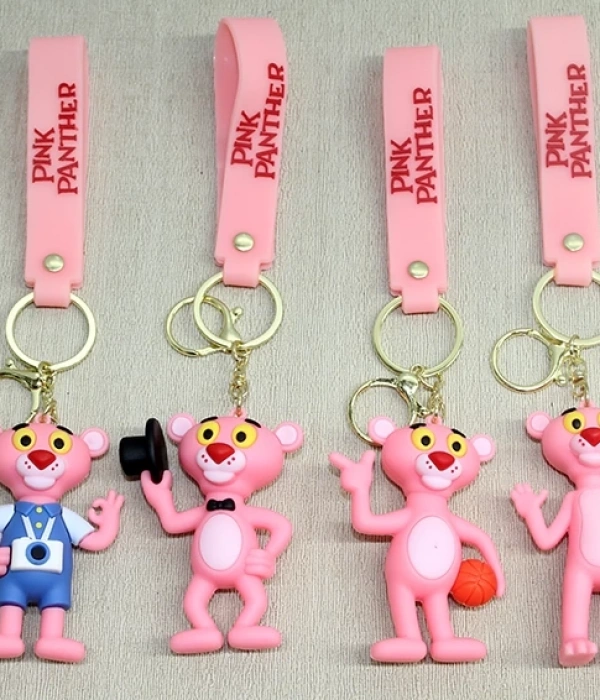 Pembe Panter Silikon Anahtarlık Alk4271