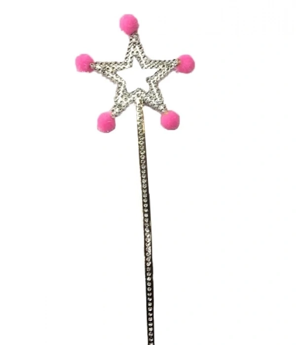 Pembe Ponponlu Yıldız Peri Asası 1 Adet