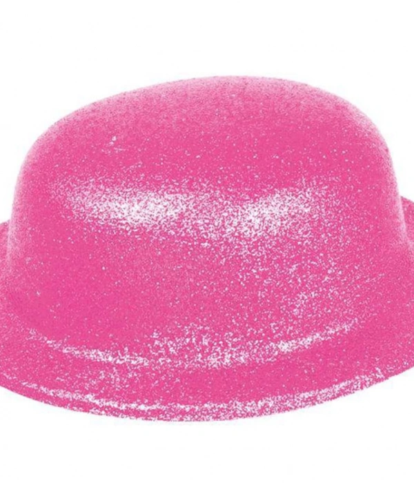 Pembe Renk Simli Melon Yuvarlak Parti Şapkası 24x26 Cm