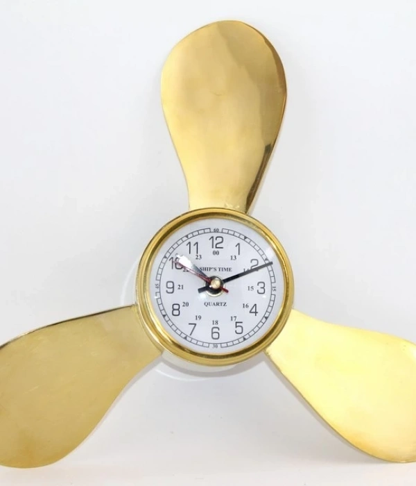 Pirinç Duvara Asmalı Pervane Tasarımı Saat Ksk2057